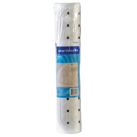 2 PC Living Accents 31-1/2 in. L X 15 in. W White Vinyl Bath Mat Latex Free
