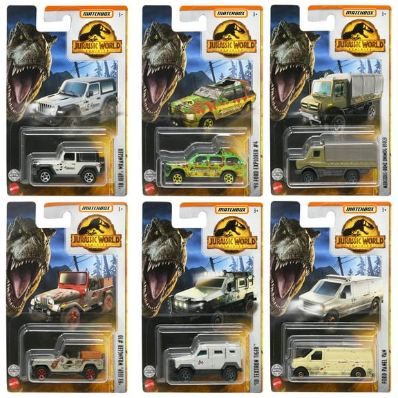 2 PC Mattel DP Matchbox Jurassic World Die-cast Vehicle- SHIP 2 PC RANDONMLY