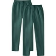 thumbnail image 1 of 2 PC Men's Casual Pants Regular Fit Elastic Waist Drawstring Twill Pants Straight Leg Pants Fashion Elastic Waist Solid Color Casual Sweat Length Pants, 1 of 5