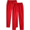 thumbnail image 1 of 2 PC Men's Casual Pants Regular Fit Elastic Waist Drawstring Twill Pants Straight Leg Pants Fashion Elastic Waist Solid Color Casual Sweat Length Pants, 1 of 5