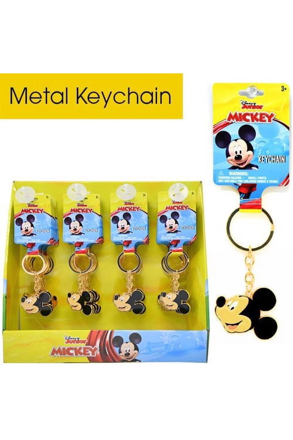 2 PC Mickey Head Metal Keychain on Header Card in Display