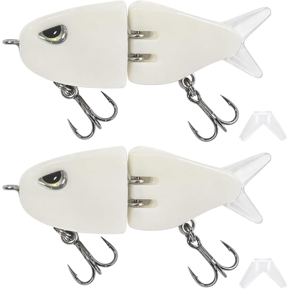 2 PC Mini Glide Bait for Bass Fishing - Glide Bait Fishing Lures,Multi-Jointed Hard Swimbait with Treble Hooks, Glide Bait Lures with Multi-Jointed Hard Body, Slow Sinking Action and Treble Hooks #B