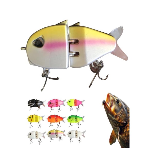 2 PC Mini Glide Bait for Bass Fishing - Glide Bait Fishing Lures,Multi-Jointed Hard Swimbait with Treble Hooks, Glide Bait Lures with Multi-Jointed Hard Body, Slow Sinking Action and Treble Hooks #G