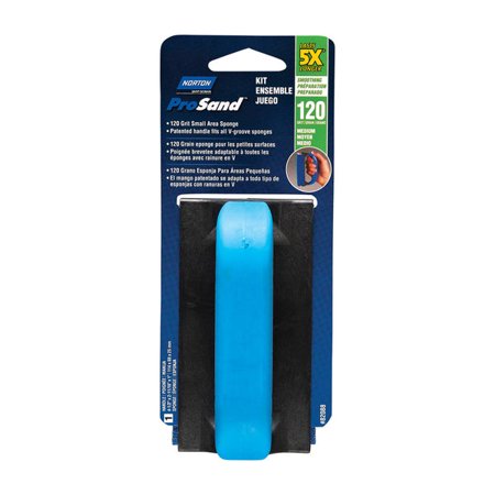2 PC Norton ProSand 4.5 in. L X 2.69 in. W X 1 in. 120 Grit Medium Small Area Sanding Sponge