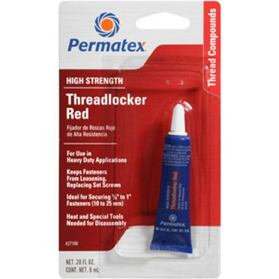 2PK Permatex 27100 Hi-Strength Threadlocker Red - Each
