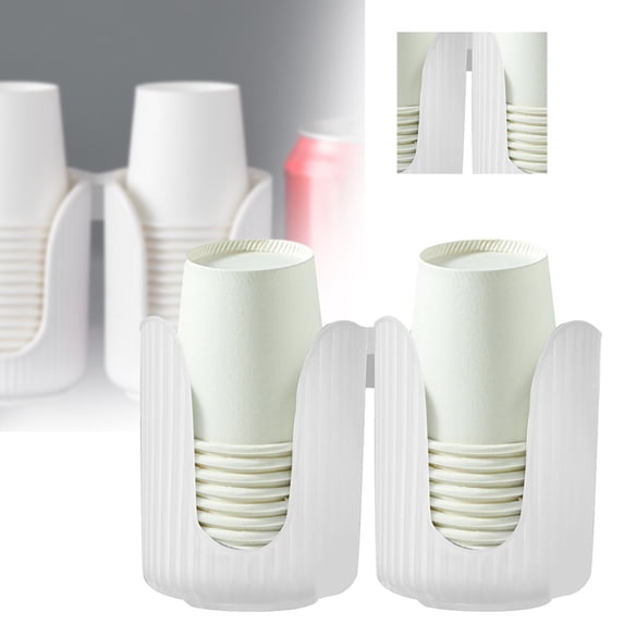2 PC Plastic Bathroom Cup Dispenser with Stylish Vertical Stripes - Disposable Mouthwash Cup Holder Holds 3-4oz Paper Cups for Rinsing Cups on Bathroom Vanity Countertops (Clear)
