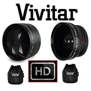 2-PC SET HD WIDE ANGLE & TELEPHOTO LENS for CANON REBEL T1i T2i (58mm Compatible)