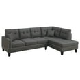 thumbnail image 1 of 2-PC Sectional Sofa with Modern Nailheads Design-Dark Coffee, 1 of 4