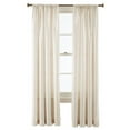 thumbnail image 1 of 2-PC Set MR2 Ivory color Rod Pocket Faux Silk Window Curtain Treatment, Set of Two (2) Solid Semi Sheer Panels 55" W x 84" L (Each), 1 of 3