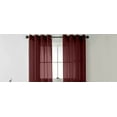 thumbnail image 1 of 1 PIECE Ruby Burgundy Solid Sheer Panels Faux Silk with Grommets Window Curtain Treatment Panel See Thru size 55" Wide x 36" Long (Each), 1 of 1