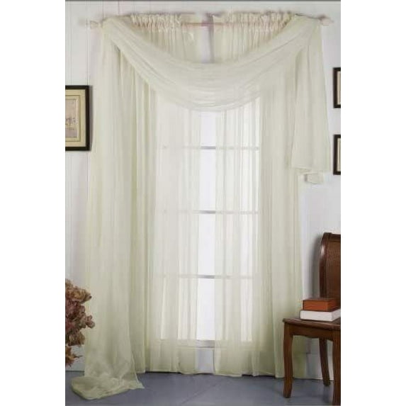 2 PC Sheer Voile Window Treatment Rod Pocket Curtain Panels 54" X 84" Long Each