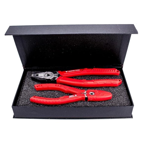 2-PC Stripped Screw Extractor Pliers Gift Set. Made in Japan. 8" Linesman + 6.25" Combination Plier.
