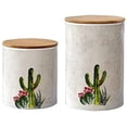 thumbnail image 1 of 2-PC Succulent Design Canister Set, 1 of 1