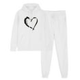 thumbnail image 1 of 2 PC Tracksuit Set Men Women Casual Loose Long Sleeve Hoodie Sweatsuit Sets Pullover Sweatshirt Joggers Sweatpants Set,White 2,2XL, 1 of 5
