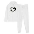 thumbnail image 1 of 2 PC Tracksuit Set Men Women Casual Loose Long Sleeve Hoodie Sweatsuit Sets Pullover Sweatshirt Joggers Sweatpants Set,White 4,L, 1 of 5