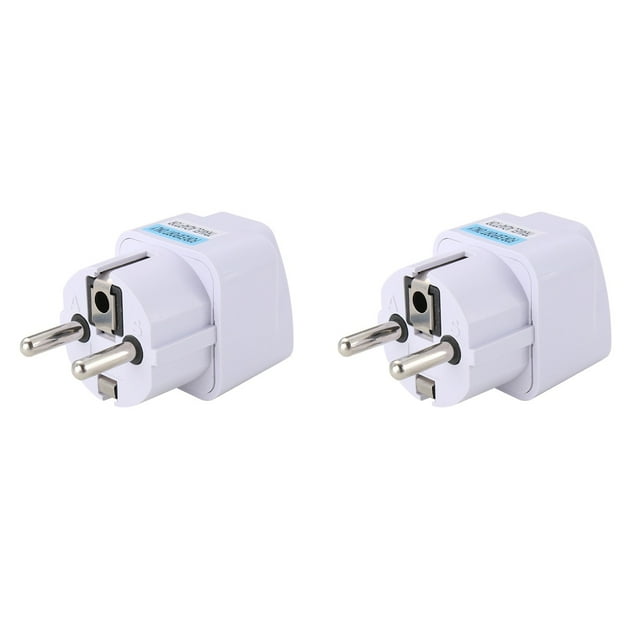 2 PC Travel Plug Adapter Power European Converter Universal Outlet