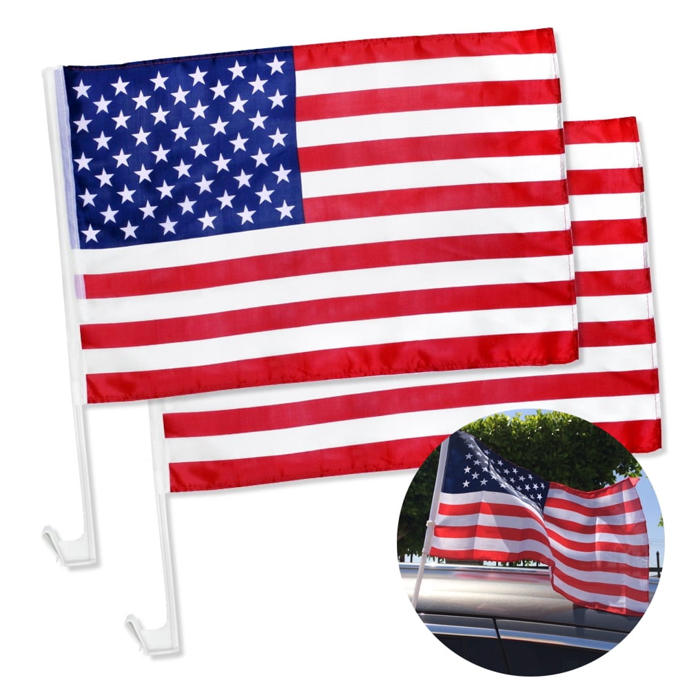 Iowa State University Car Flag With Window Clip - 19 Inch Pole With 14x11 Inch ISU Logo Flag