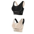 thumbnail image 1 of 2 PC Wireless Bras for Women Push up Seamless Comfy Posture Corrector Sports Daliy Bra Front Criss Cross Side Buckle Bras, 1 of 5