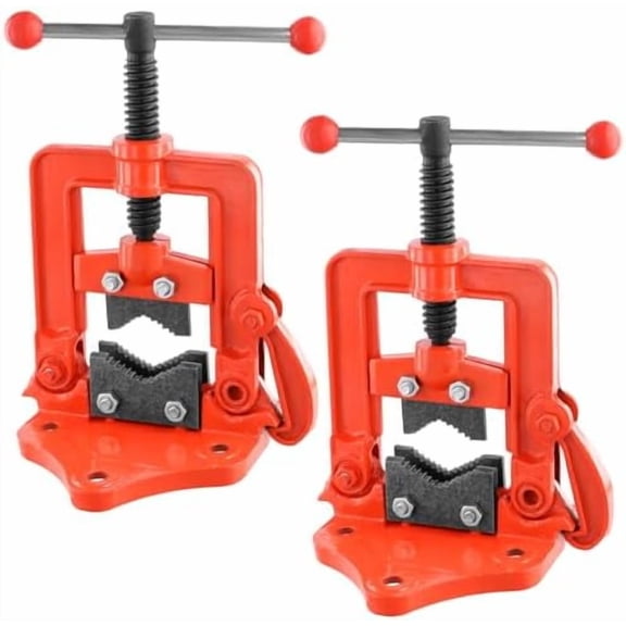 2 PCS 0.4 to 2.4 Inch Bench Pipe Vice, Forged Heavy Duty Forged Pipe Yoke Vise, Pipe Plumbing Vise Tools for Fixing Pipes, Fits 0.4 to 2.4 Inch(10-60mm)$$Tools & Hardware Other