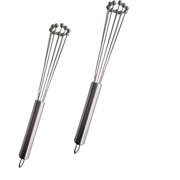 2 PCS 10.23inch Stainless Steel Ball Whisks,Durable Manual Egg Beater, Dishwashable Kitchen Whisk,Cream whisk, kitchen baking tool