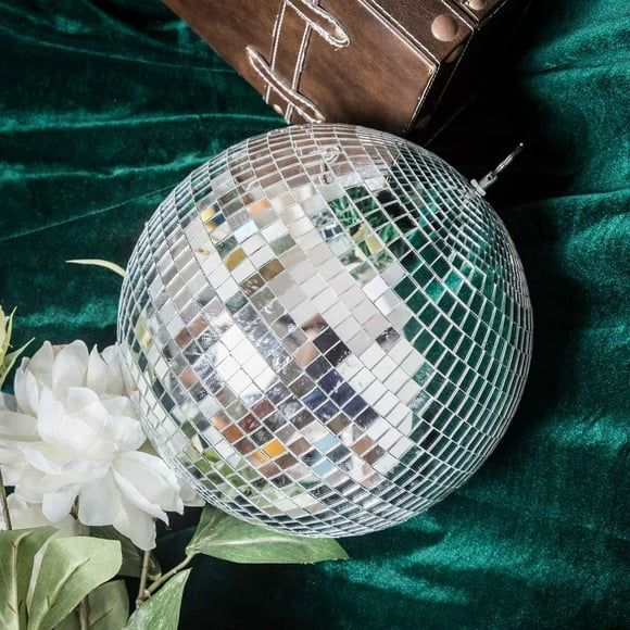 2 PCS 10" Groovy Glass Disco Ball Party Decoration for Wedding Event Birthday Party