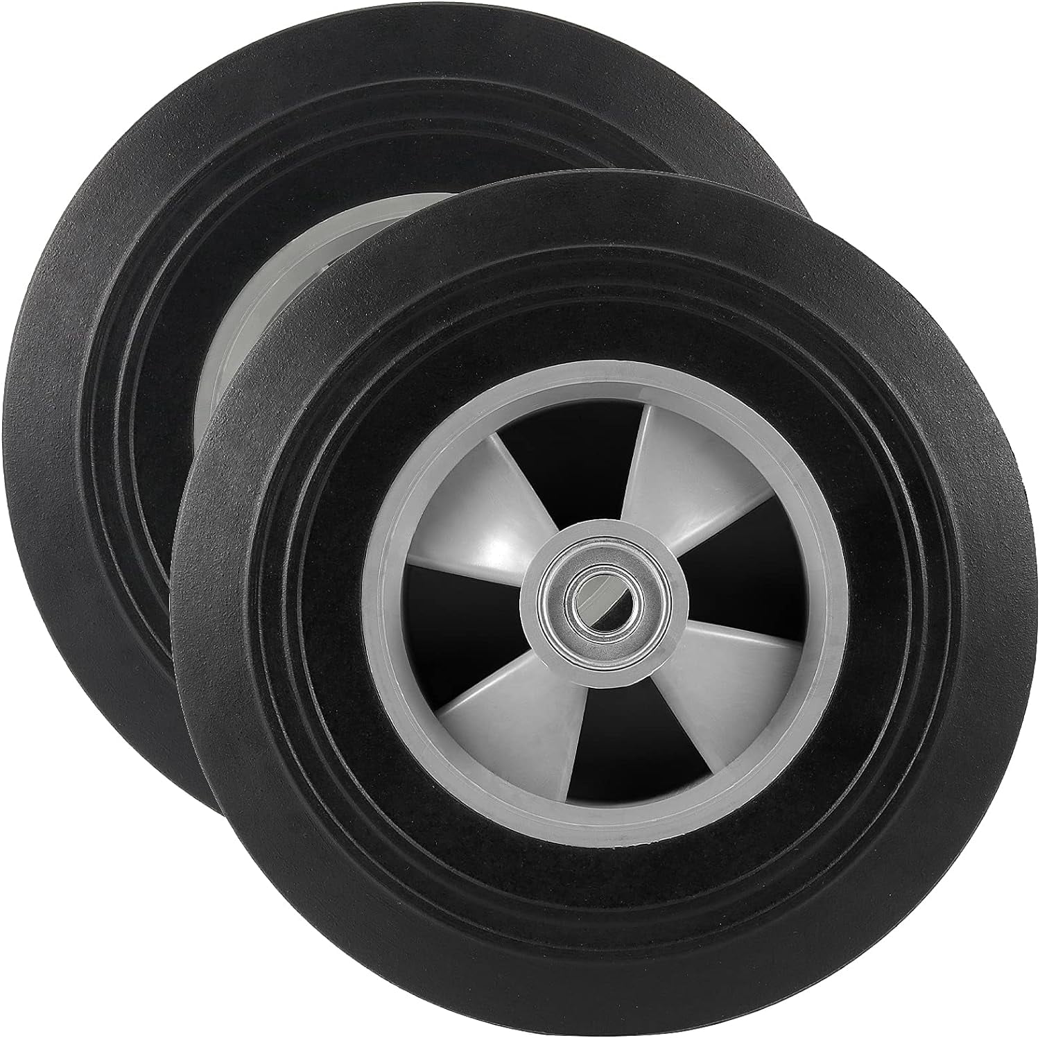 2 PCS 10 Inch Solid Rubber Hand Truck Wheels,Utility Rubber Replacement
