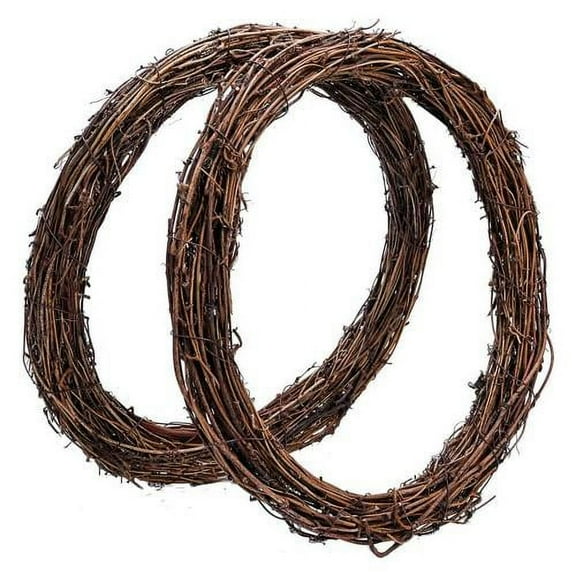 2 PCS 12 Inch Large Natural Grapevine Wreathes Vine Branch Wreath Rattan Wreath Garland Decoration for DIY Christmas Wreath Craft or Wedding Decors