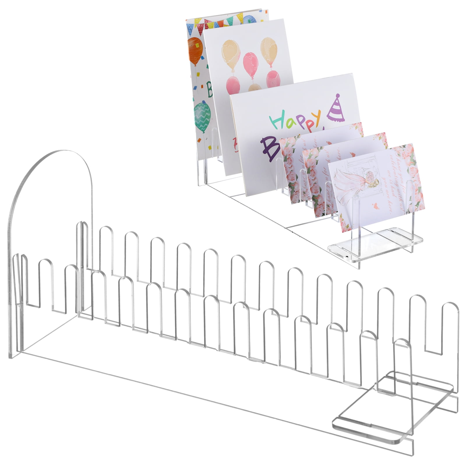 2 PCS 13 Tiers Acrylic Greeting Card Display Stand, Clear Postcard ...