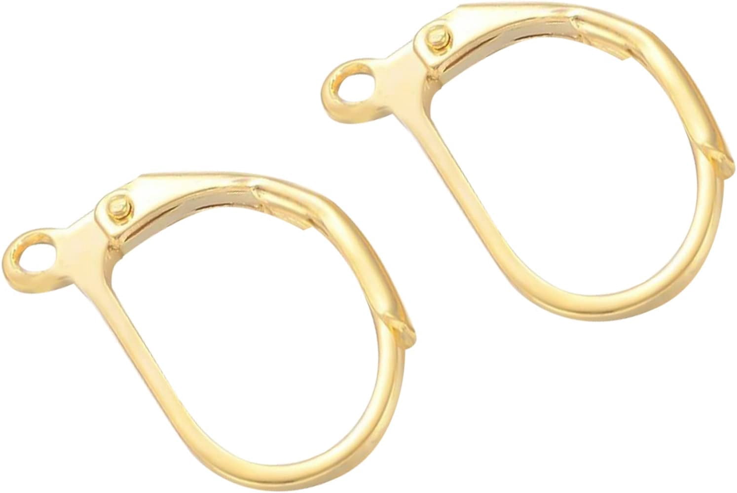 2 PCS 14K Gold Filled Leverback Earring Hooks 17x11mm Secure Ear Wire Findings for DIY Jewelry Making Dangle Earrings Handmade Earrings Gold for diy making