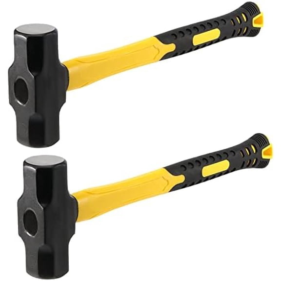 2 PCS 16 Inch 4 Lbs Sledge Hammer, Mini Club Hammer with with Fiberglass Handle, 4 Pound Drilling Crack Hammer for Demolition and Construction,black yellow$$Tools & Hardware Other