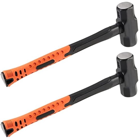 2 PCS 16 Inch 4 Lbs Small Sledge Hammer, Mini Club Hammer with with Fiberglass Handle, 4 Pound Drilling Crack Hammer for Demolition and Construction, black orange$$Tools & Hardware Other