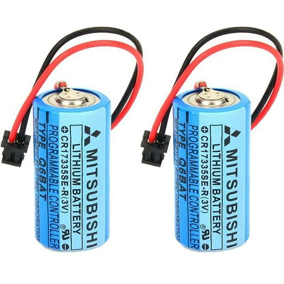 2 PCS 1800mAh CR17335SE-R 3V Q6BAT Non-Rechargable 3V Battery for Mitsubishi Q170HBATC Q25PRHCPU QNS FANUC System PLC Memory Backup Power