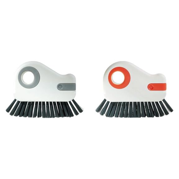2 PCS 2 in 1 Window Track Cleaning Brush,Multifunctional Hard Bristle Grip Brush with Hidden Scraper,Reusable Gap Scrub Brush,Groove Crevice Cleaning Tool for Sliding Door,Window Sill (Mixed)
