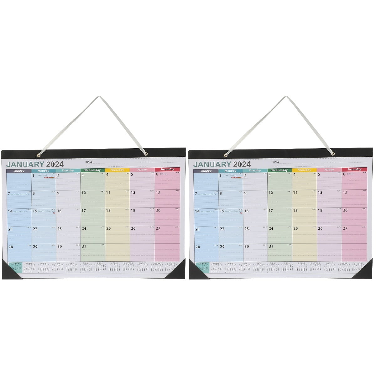 2 PCS 2024 Wall Calendar Office 2025 Calendars Whiteboard Household