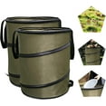 thumbnail image 1 of 2 PCS (24 & 30 Gal) Pop Up Outdoor Trash Bin Camping Collapsible Trash can and Leaf Waste Bag, Reusable Yard Trash Can Leaf Bin Container for Outdoor Camping, Picnic, Storage, Travel, 1 of 7