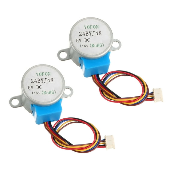 2 PCS 24BYJ48 DC 5V Reduction Stepper Motor Micro Reducer Motor 4-Phase 5-Wire 1/64 Reduction rate