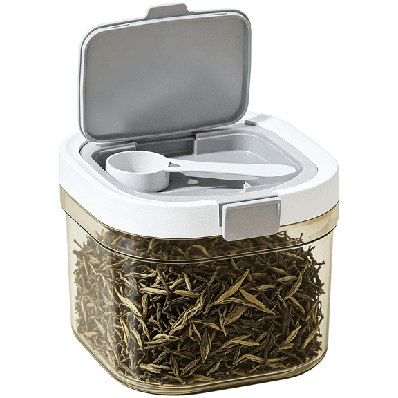 2 Pack 27 oz Airtight Tea & Coffee Canisters – Clear Food Storage Containers with Lids & Spoons, Wide Mouth Kitchen Jars for Loose Leaf Tea, Coffee Beans, Sugar, Spices & Grains
