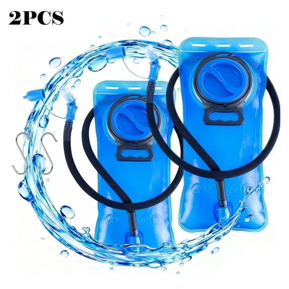 2 PCS(2L & 1.5L)Hydration Bladder - Water Bladder Reservoir BPA Free Leak Proof, Backpack Water Bag with Insulated Sleeve for Outdoor Hiking Running Camping Cycling, Blue