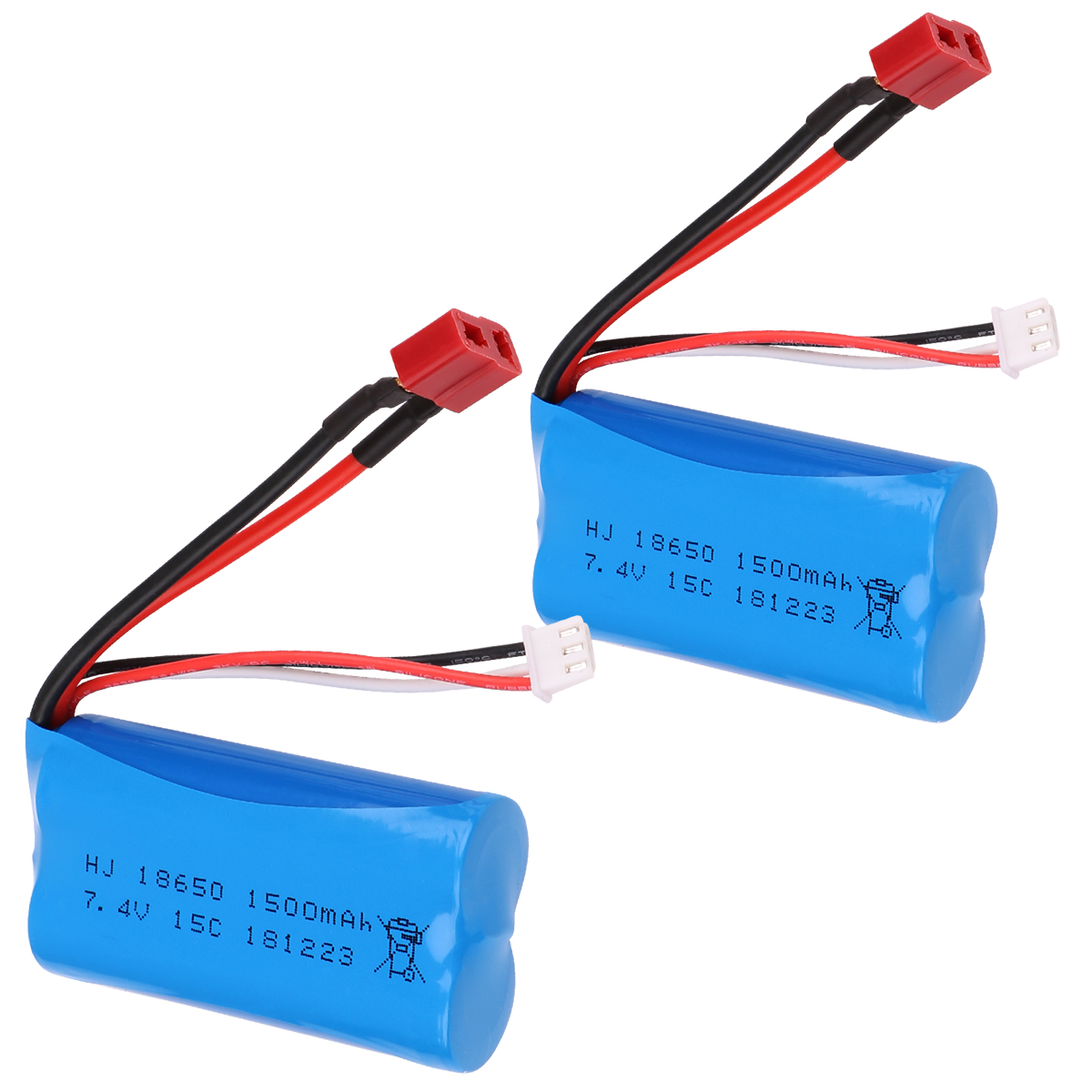 Fytoo 3-Pack 7.4V 1500mAh LiPo Batteries With 1-to-3 Charging Cable For WLtoys RC Cars & Boats 8 thumbnail image