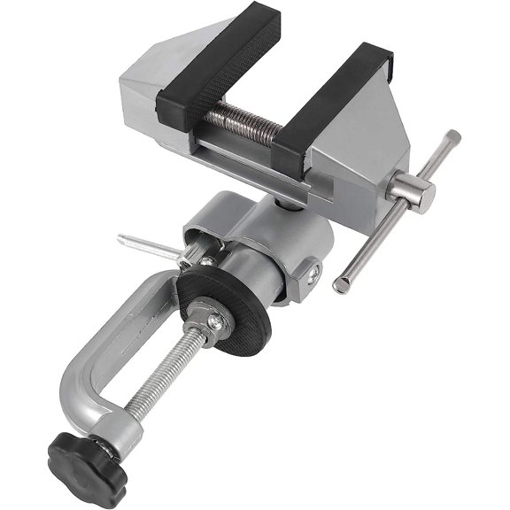 2 PCS 3 Inches Bench Vise, Tilts Rotate 360 Universal Work, Universal Table Vise, Aluminum Table Vise for Welding, Woodworking, Jewelry Making, Metal Working$$