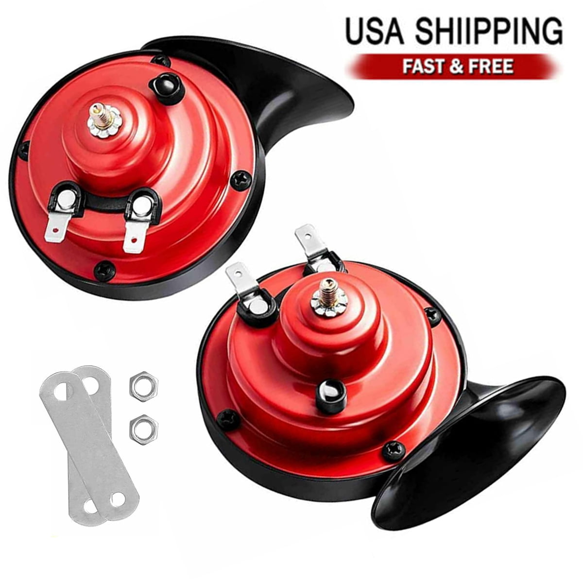 Super 528DB 12V Loud Train Horn Waterproof for Motorcycle Car Truck SUV  Boat Red
