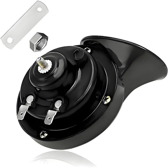 2 PCS 300DB Super Loud Train Horn, 12V Waterproof Air Horns Replacement Kit, High Low Tone Car Air Electric Snail Double Horn, Universal Vehicle Air Horn Replacement for Car Truck Boat (Black)