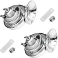 thumbnail image 1 of 2 PCS 300DB Super Loud Train Horn, 12V Waterproof Air Horns Replacement Kit, High Low Tone Car Air Electric Snail Double Horn, Universal Vehicle Air Horn Replacement for Car Truck Boat (Silver), 1 of 7