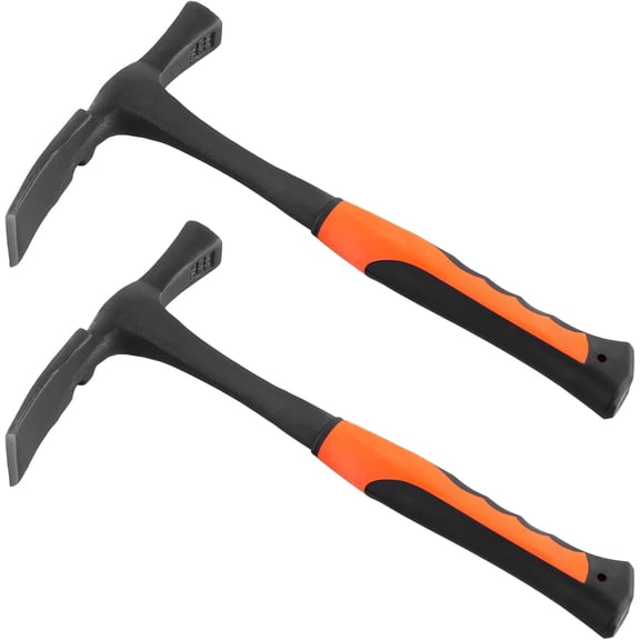 2 PCS 36oz Masonry Brick Hammer, All Steel Forged Brick Hammer with Non-Slip Shock Absorbing Grip, Geologist Rock Hammers for Mining Prospecting