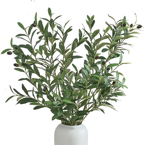 2 PCS 39 Inch Faux Olive Branches Artificial Flowers Greenery Stems Olive Tree Branch for Vase Filler Home Decor Indoor