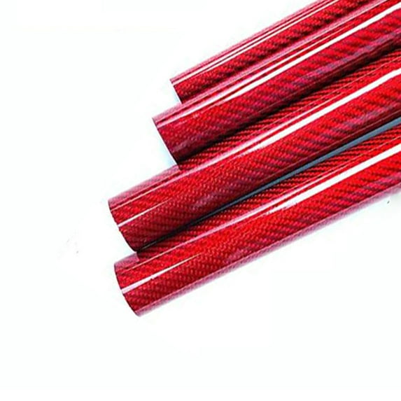 2 PCS 3K Carbon Fiber Tube Colored, Length 500mm, Outer Diameter 25mm, Inner Diameter 22mm,For Drone Frame Quadcopters Red