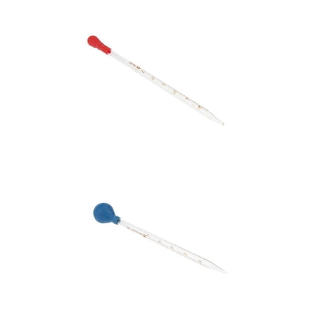 2 PCS 3ml 5ml Glass Pipette with Rubber Bulb Chemistry Dropper Dispensing, Clear Graduation
