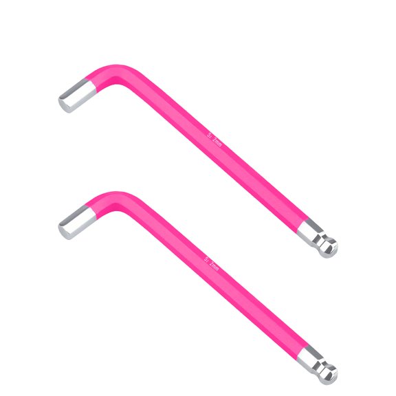 2 PCS 4mm Ball End Allen Hex Key Wrench, Inner Hexagon Spanner, L Shaped Long Arm S2 Steel Repairing Tool