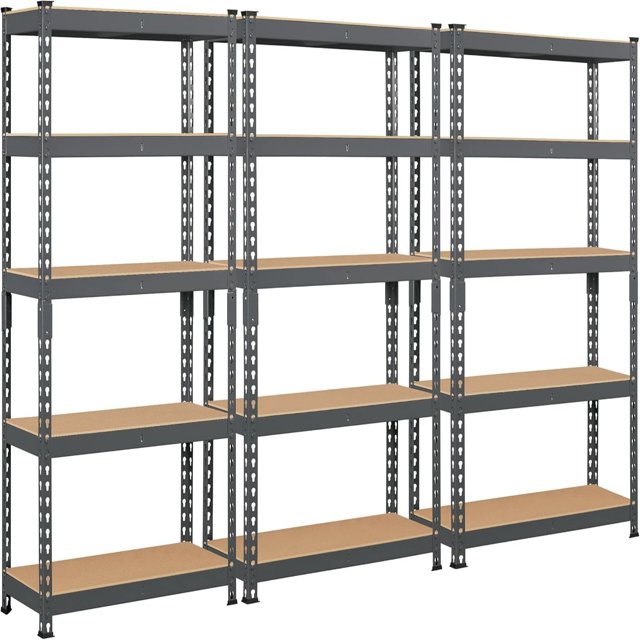 2 PCS 5Tier Utility Shelves Metal Shelves Garage Shelving Unit