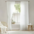 thumbnail image 1 of 2 PCS 52x108" Rod Pocket with Back Tab Privacy Curtain Pair White, 1 of 21
